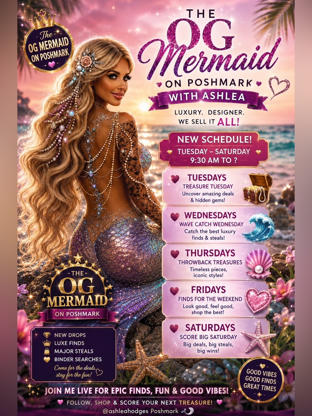 ๐ง๐ผโโ๏ธ๐ด(2) OG MERMAID ๐ง๐ผโโ๏ธ POSH LIVE SHOW FLYER ๐ง๐ผโโ๏ธ - Picture 1 of 9